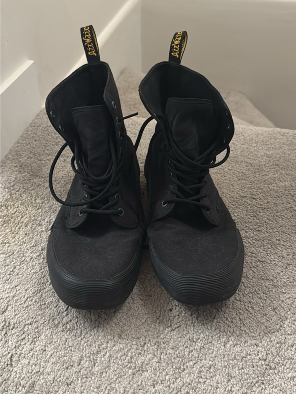 Dr. Martens Black Platform Lace-Up Boots